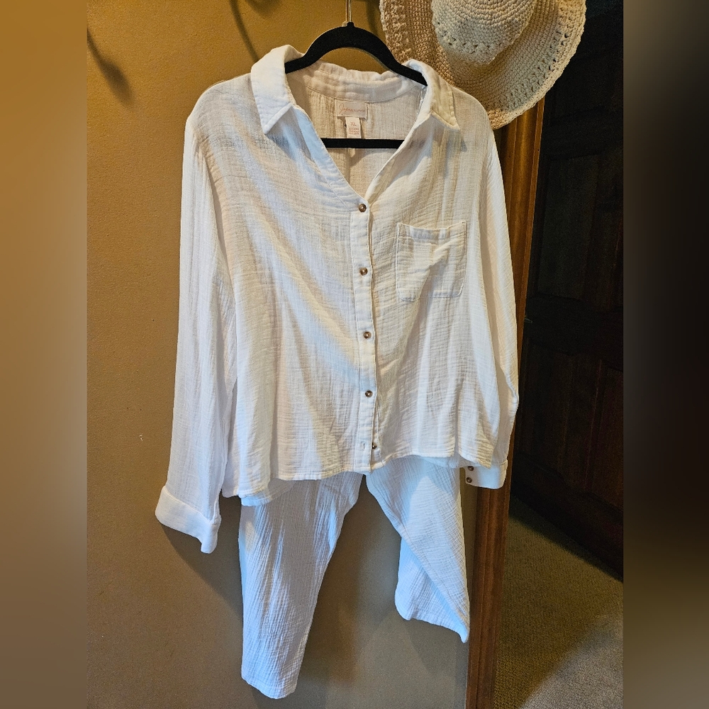 Jopara White Sleepwear Set
